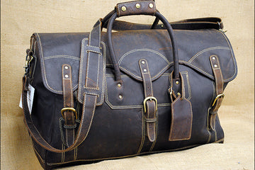 28”W x 14.5”H 12”D Leather Duffle Bag Large 28 Inches